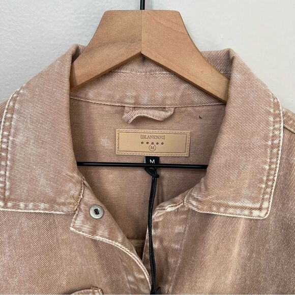 Blank NYC NWT Garment Dye Acid Wash Twill Shirt Jacket in Stoned Size Medium - Picture 7 of 13